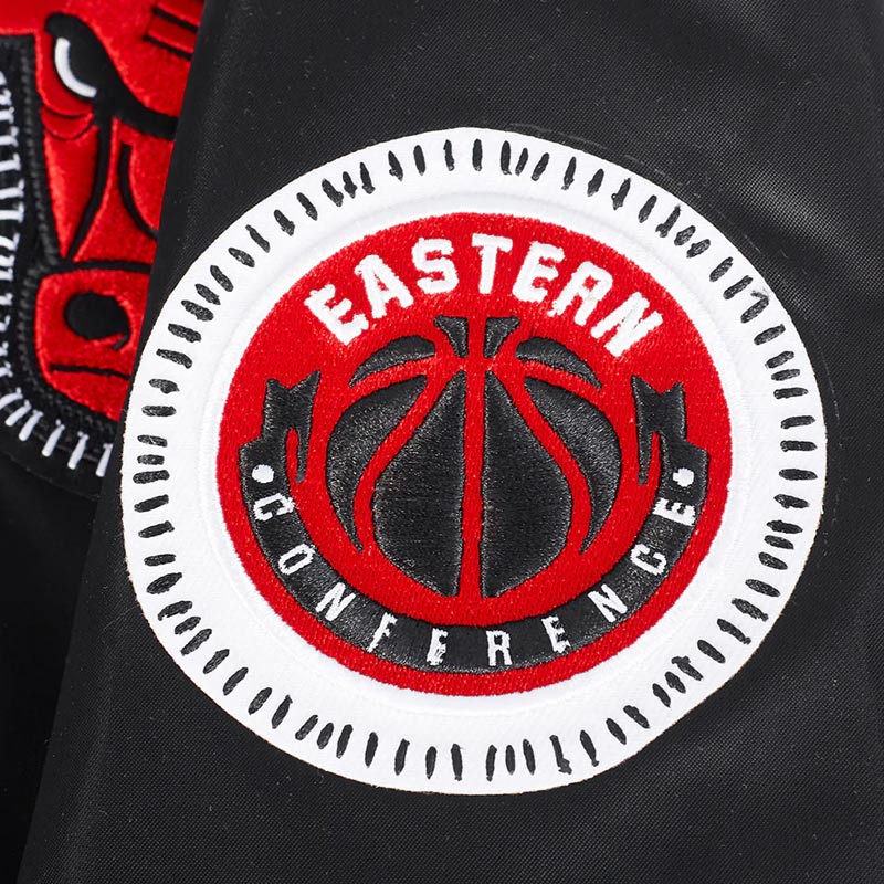 Chicago Bulls Diy Pick Stitch Classic Rib Satin Jacket - Image 5