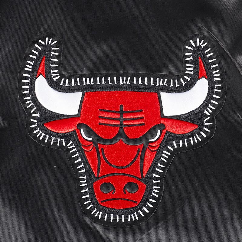 Chicago Bulls Diy Pick Stitch Classic Rib Satin Jacket - Image 8