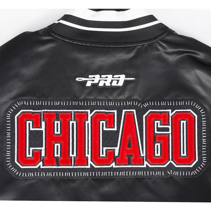 Chicago Bulls Diy Pick Stitch Classic Rib Satin Jacket - Image 9