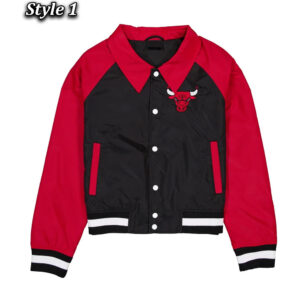 Chicago Bulls Black and Red Throwback Jacket