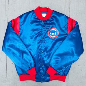 1992 Chicago Cubs Bomber Royal Satin Jacket