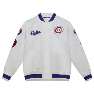 Chicago Cubs City Collection White Varsity Satin Jacket