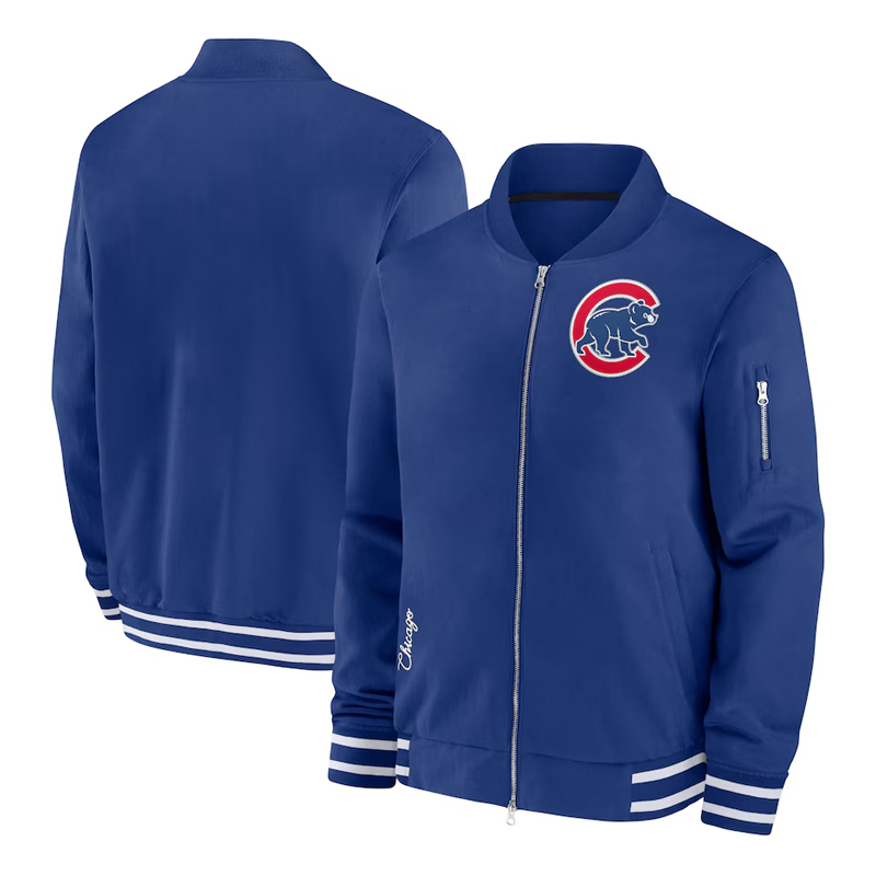 Chicago Cubs Collection Dugout Royal Bomber Jacket - Image 3