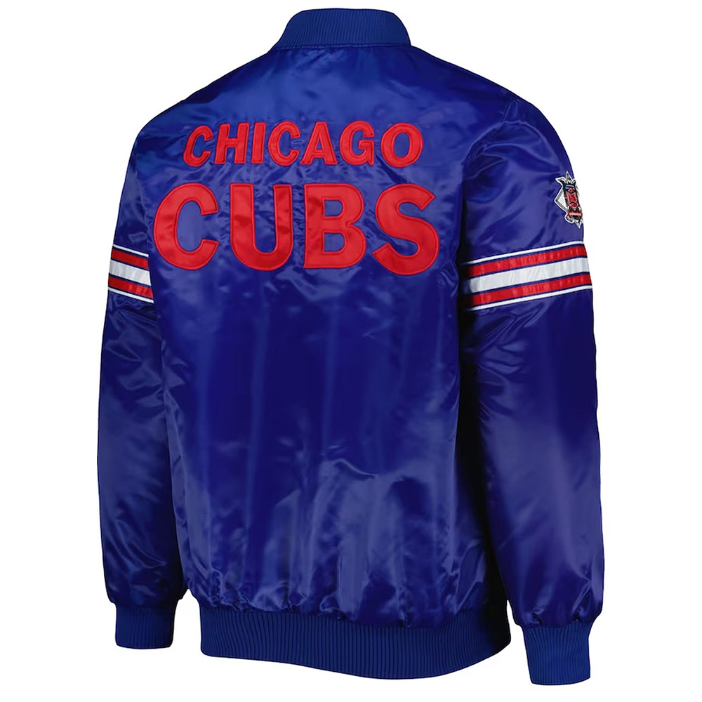 Chicago Cubs Pick & Roll Royal Blue Satin Jacket - Image 2