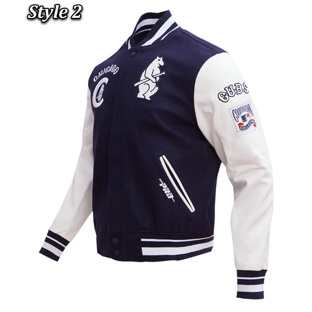 Retro Chicago Cubs Classic Rib Varsity Jacket - Image 6