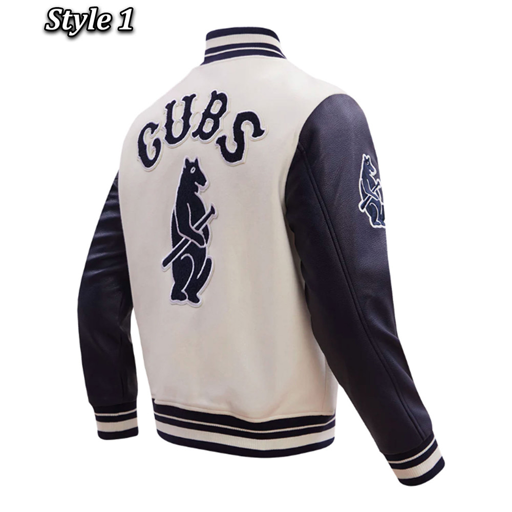 Retro Chicago Cubs Classic Rib Varsity Jacket - Image 5