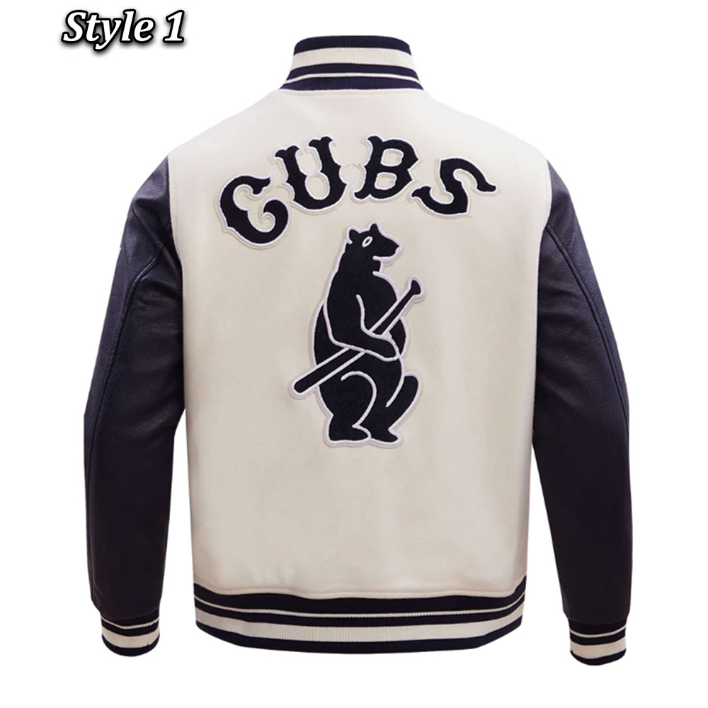Retro Chicago Cubs Classic Rib Varsity Jacket - Image 3
