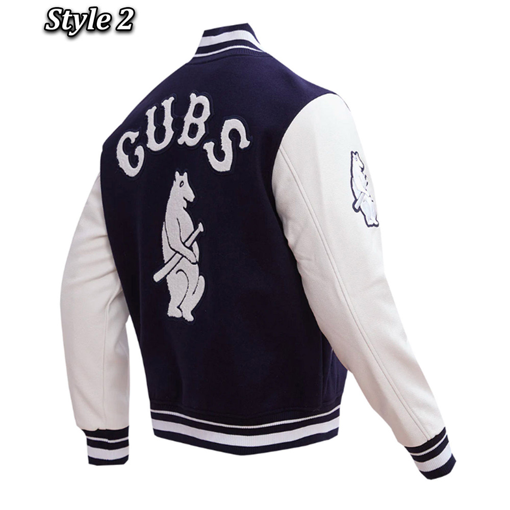 Retro Chicago Cubs Classic Rib Varsity Jacket - Image 8
