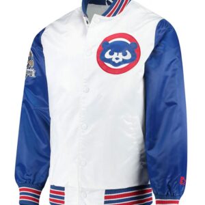 Varsity Chicago Cubs Satin Royal Blue and White Jacket