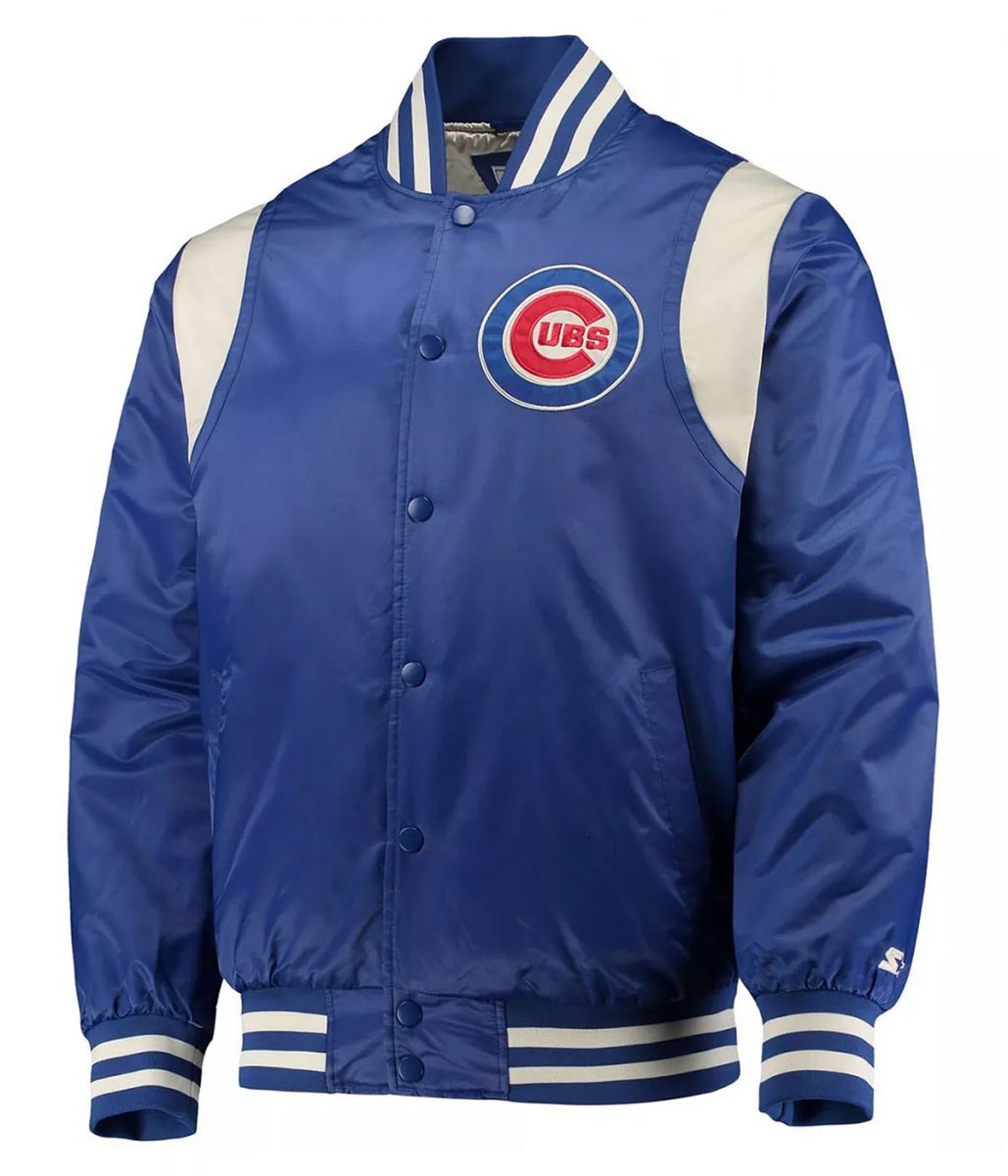 Chicago Cubs Full-Snap Royal /Cream Satin Jacket