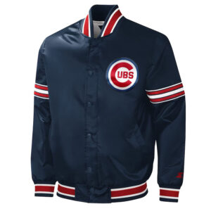 Chicago Cubs Slider Navy Varsity Satin Jacket