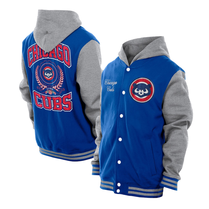 Throwback Prep Chicago Cubs Royal Hoodie Jacket - Image 5