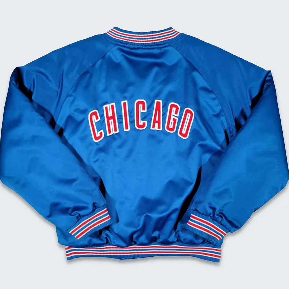 Chicago Cubs Youth Royal Satin Jacket - Image 2