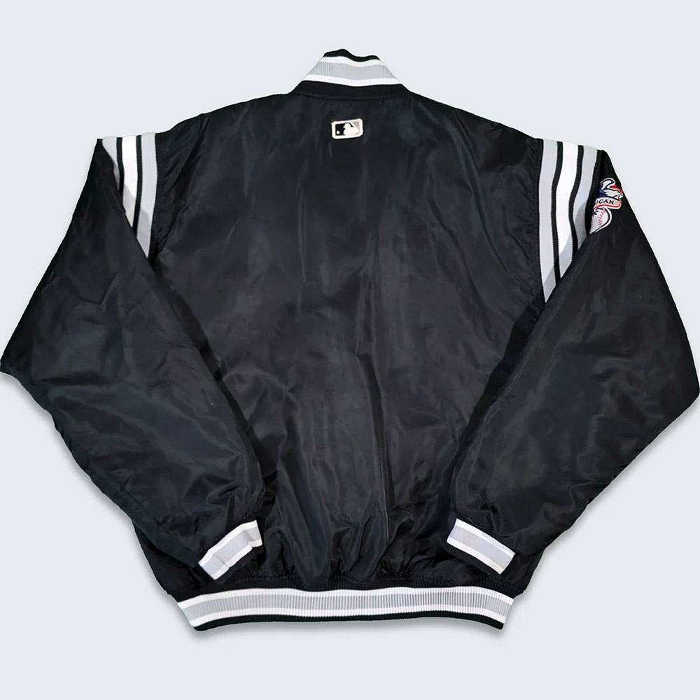 Chicago White Sox 90s Black Satin Jacket - Image 2