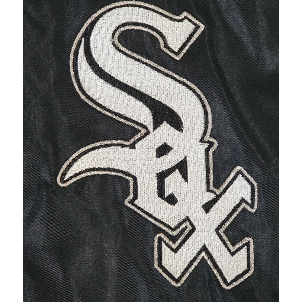 Chicago White Sox 90s Black Satin Jacket - Image 4