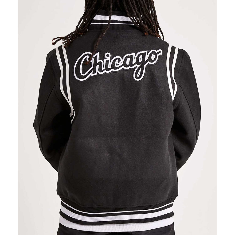 Chicago White Sox Comiskey Park Black Varsity Jacket - Image 2