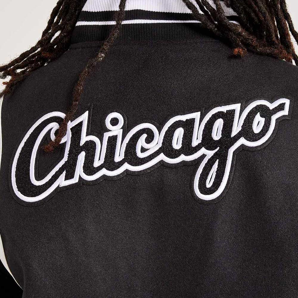 Chicago White Sox Comiskey Park Black Varsity Jacket - Image 5