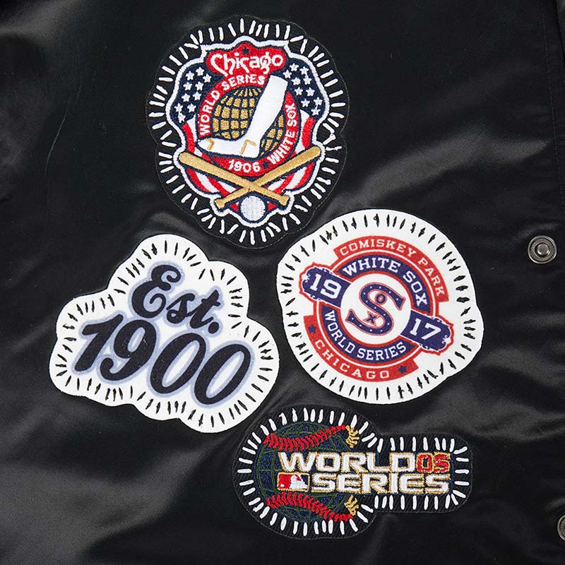 Chicago White Sox Diy Pick Stitch Classic Rib Satin Jacket - Image 9