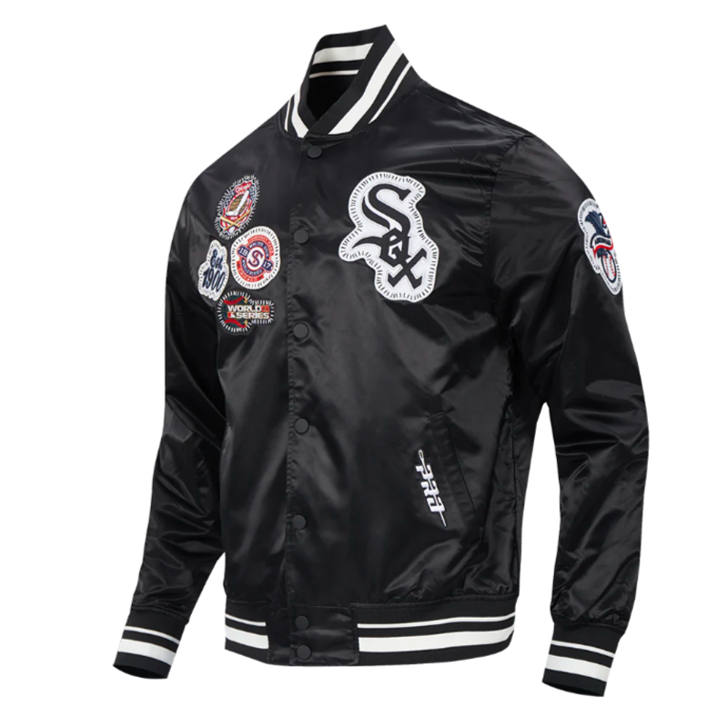 Chicago White Sox Diy Pick Stitch Classic Rib Satin Jacket - Image 3