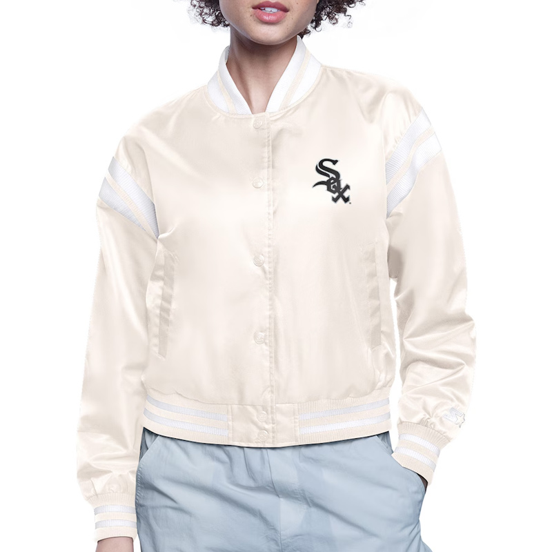 Chicago White Sox Printed Logo Varsity Satin Jacket - Image 2