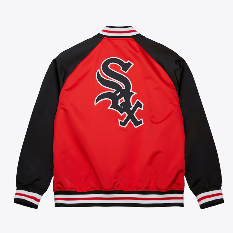 Chicago White Sox Vintage Logo Double Clutch Red Satin Jacket - Image 2