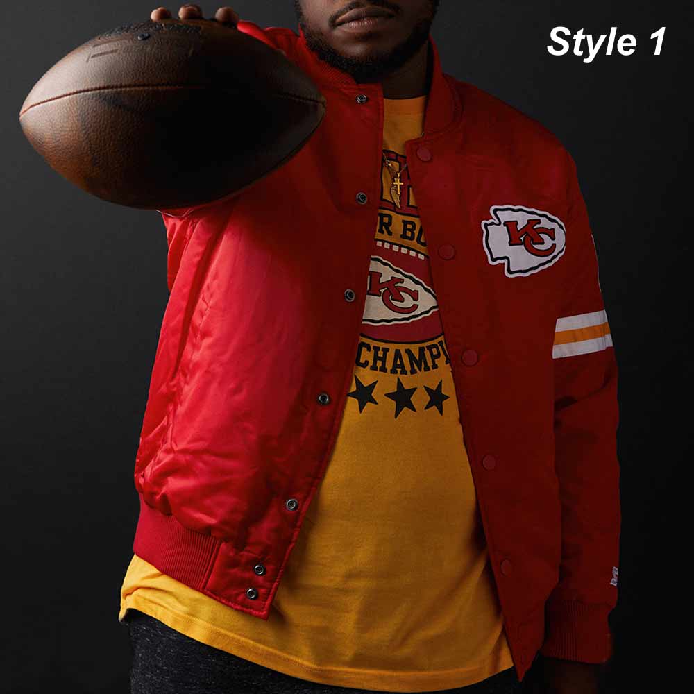 Kansas City Chiefs Satin Bomber Red Jacket - Image 9
