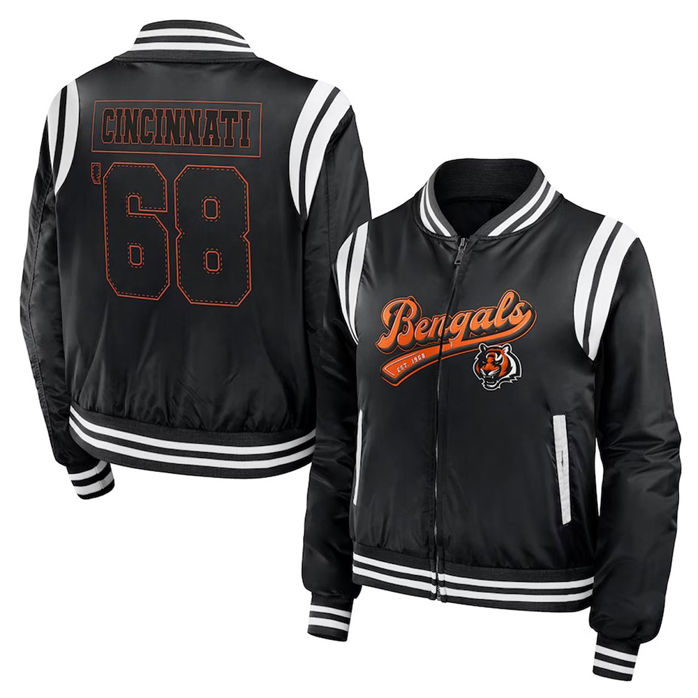 Cincinnati Bengals Black Bomber Full-Zip Jacket - Image 3