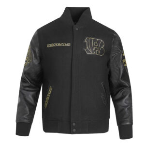 Cincinnati Bengals Full-Zip Black Varsity Jacket