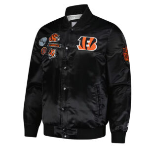 Cincinnati Bengals Exclusive Black Varsity Satin Jacket