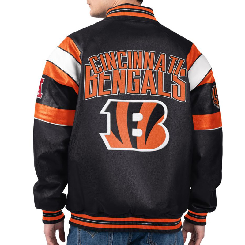 Cincinnati Bengals G-III Faux Varsity Leather Jacket - Image 2