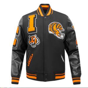 Cincinnati Bengals Mashup Rib Varsity Wool/Leather Jacket