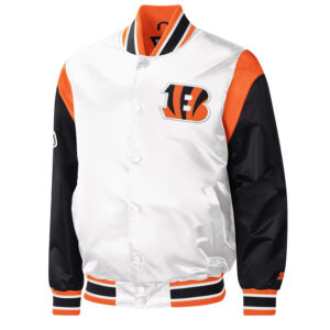 Throwback Warm Up Pitch Cincinnati Bengals Satin Jacket