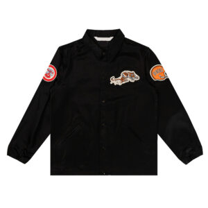 Full-Snap Black Satin Cincinnati Bengals Windbreaker