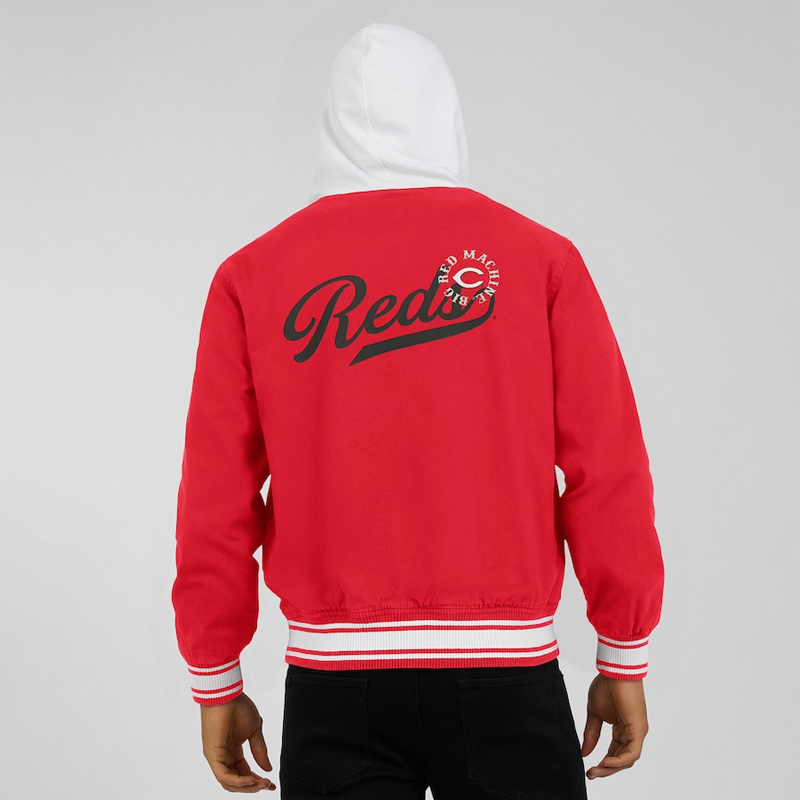 Cincinnati Reds Red Cotton Hooded Jacket - Image 5
