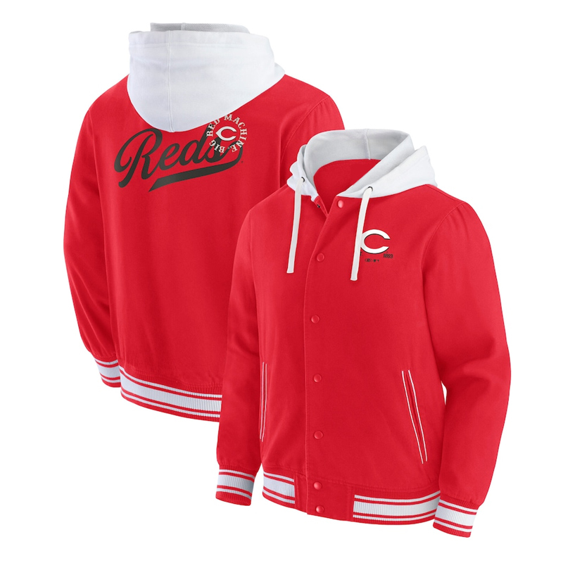 Cincinnati Reds Red Cotton Hooded Jacket - Image 3