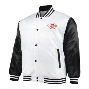 White/Black Cincinnati Reds Satin Jacket
