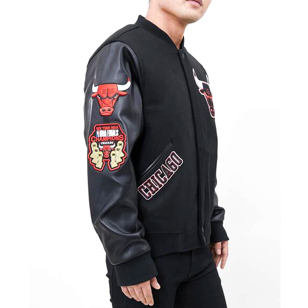 Classic Chicago Bulls Varsity Wool/Leather Jacket - Image 20
