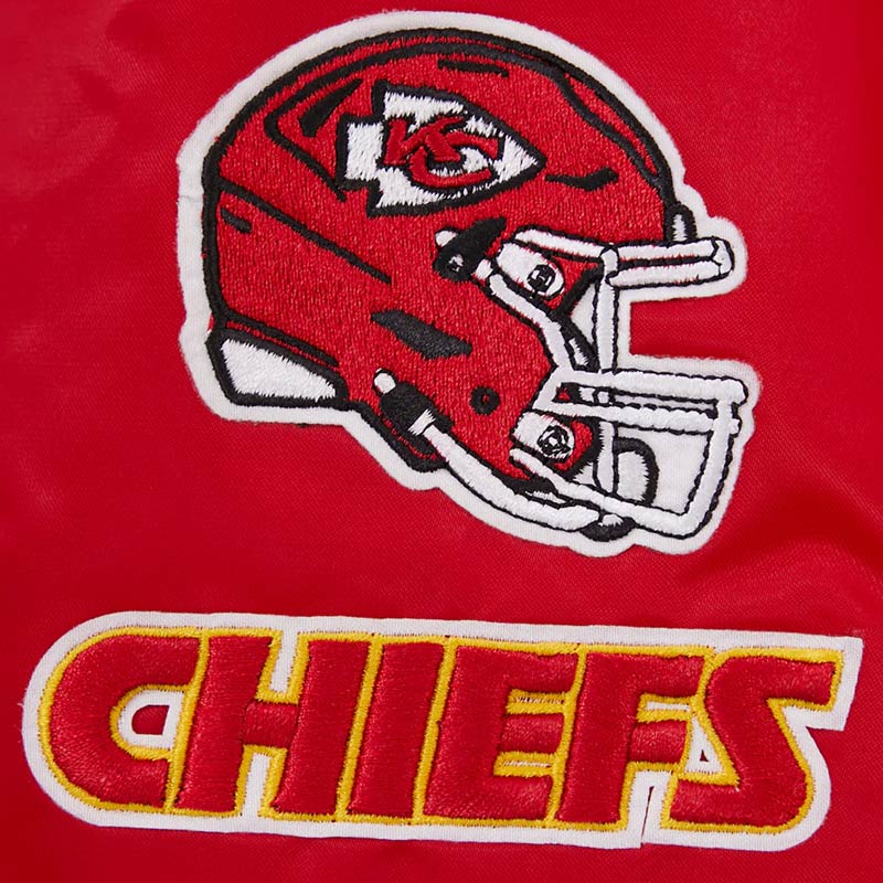 Classic Kansas City Chiefs Black Satin Jacket - Image 13