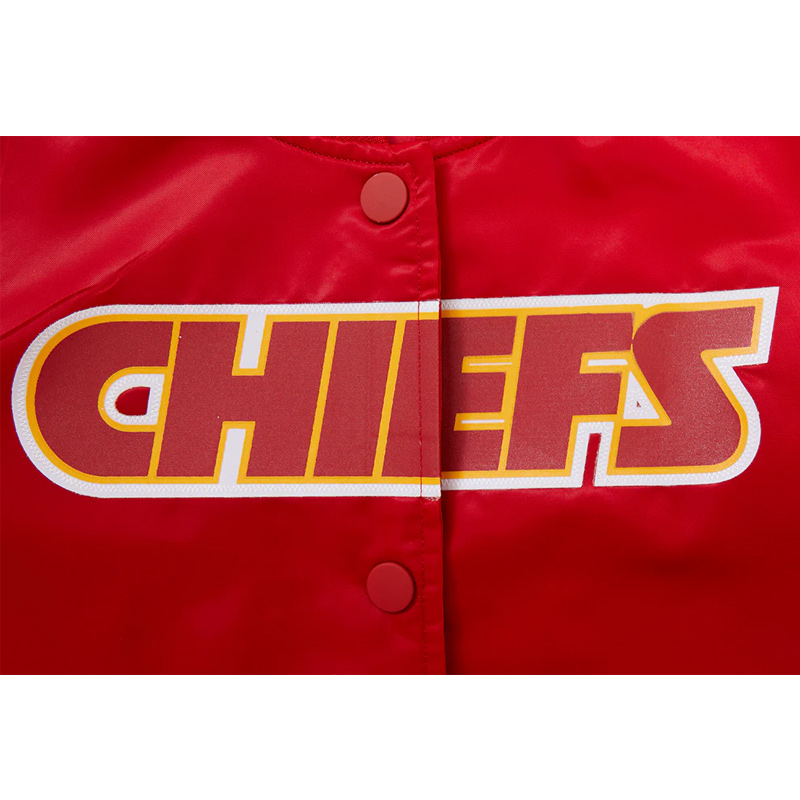 Classic Kansas City Chiefs Black Satin Jacket - Image 12