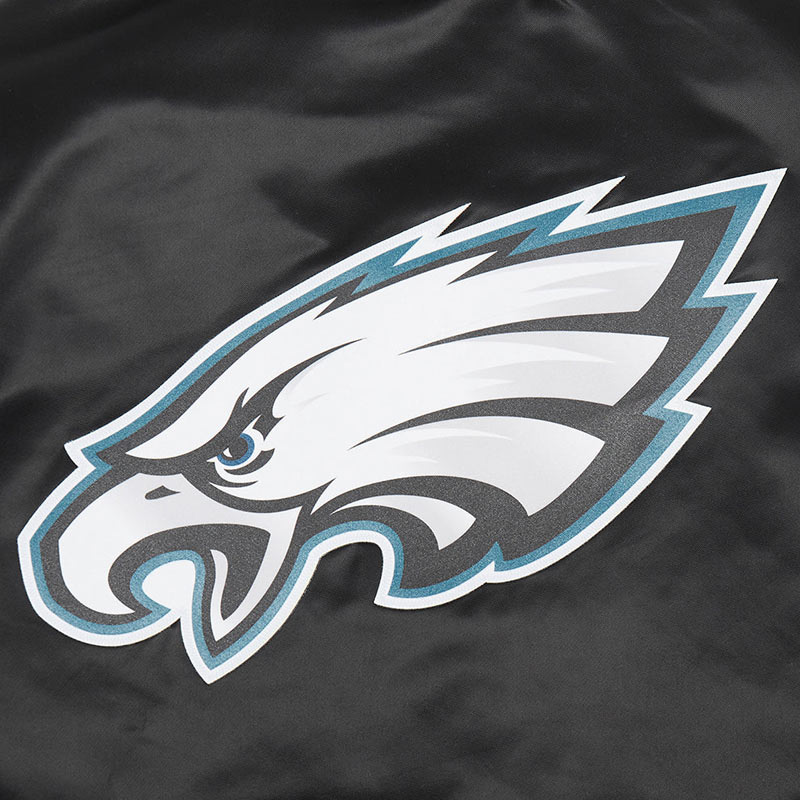 Classic Philadelphia Eagles Black Satin Jacket - Image 5