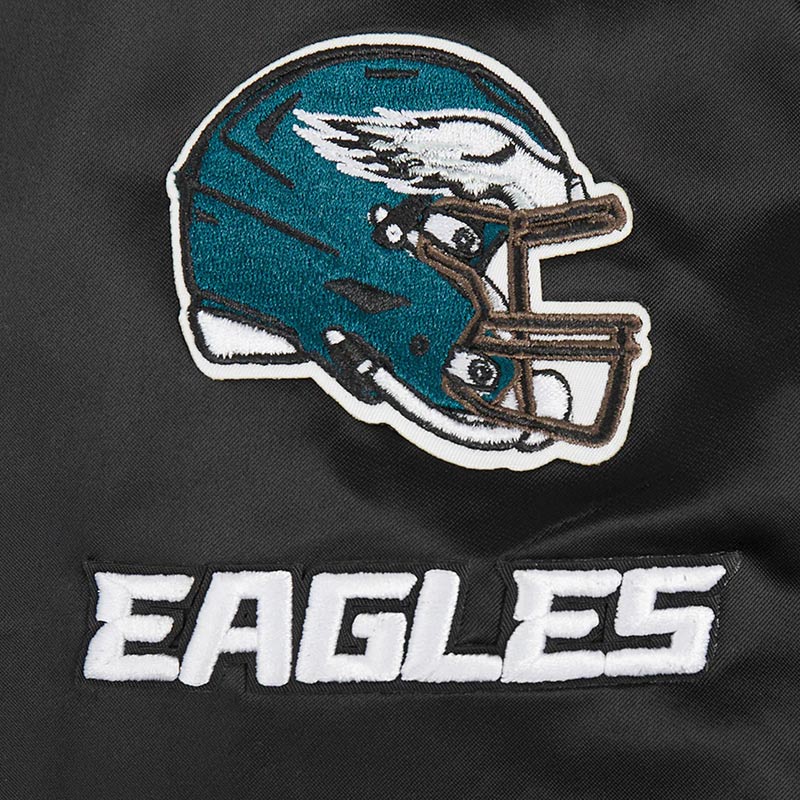 Classic Philadelphia Eagles Black Satin Jacket - Image 6
