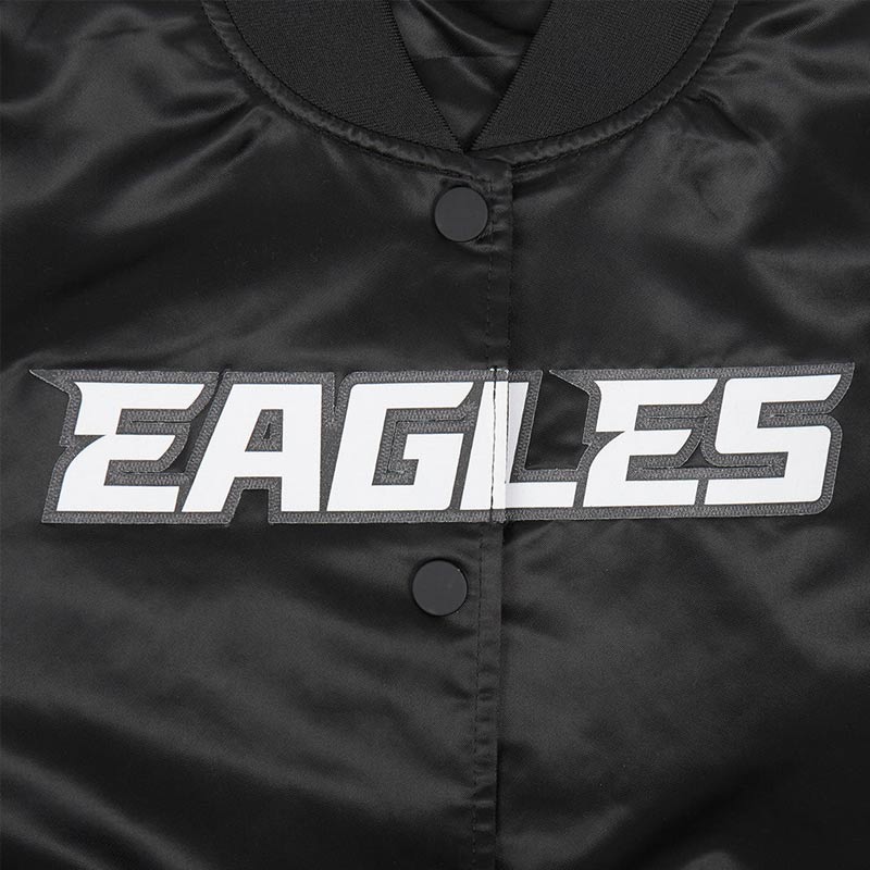Classic Philadelphia Eagles Black Satin Jacket - Image 8