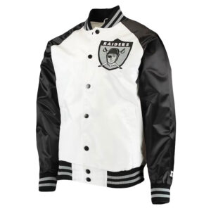 White/Black Las Vegas Raiders Clean Up Throwback Jacket