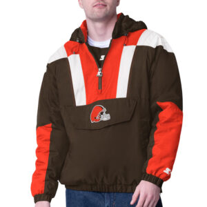 Brown Cleveland Browns Charger Half-Zip Pullover Jacket