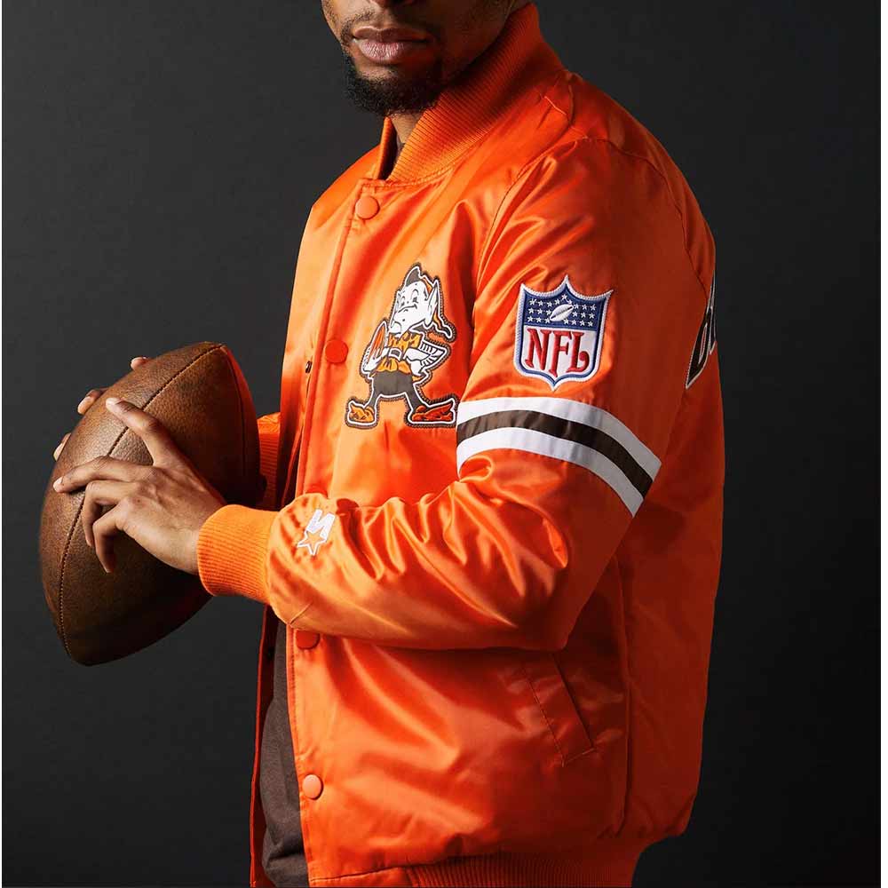 Gridiron Cleveland Browns Satin Jacket - Image 5
