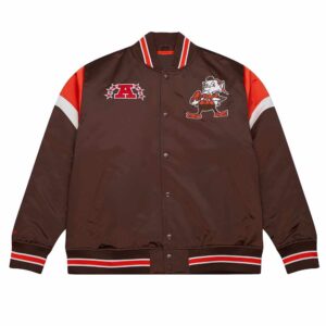 Cleveland Browns Heavyweight Brown Satin Jacket