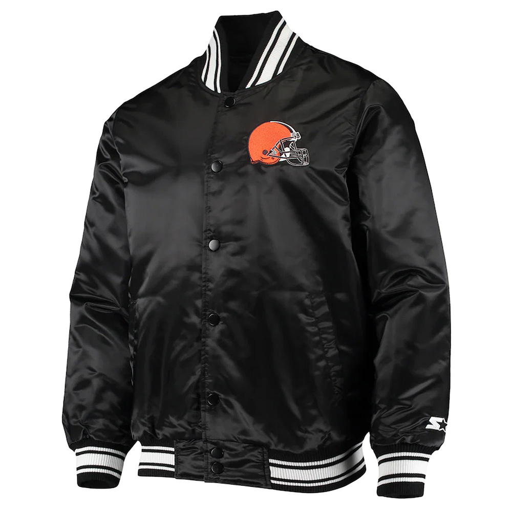 Locker Room Cleveland Browns Black Satin Jacket