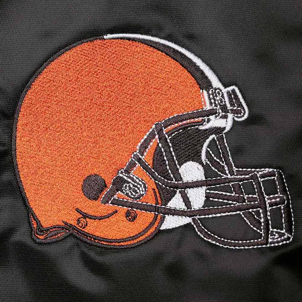 Locker Room Cleveland Browns Black Satin Jacket - Image 4