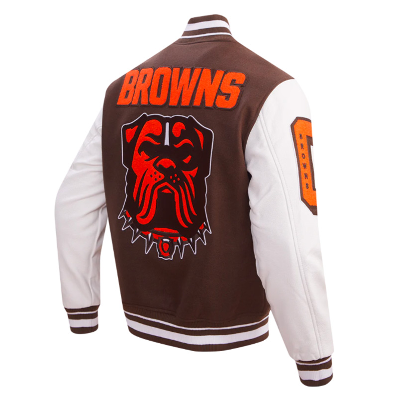 Cleveland Browns Mashup Rib Varsity Wool/Leather Jacket - Image 2