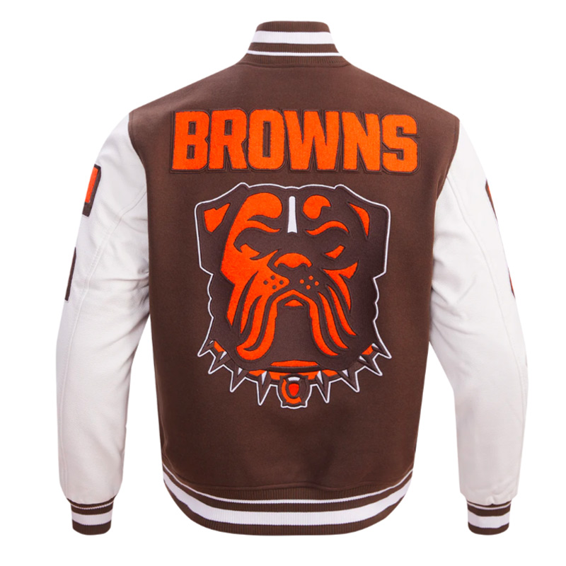 Cleveland Browns Mashup Rib Varsity Wool/Leather Jacket - Image 4